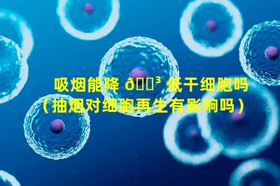 吸烟能降 🐳 低干细胞吗（抽烟对细胞再生有影响吗）